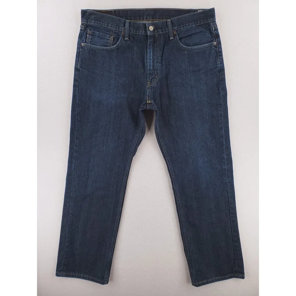 Levis 559 Jeans Mens 36x32 Relaxed Straight Heavy Denim Work Pants Dark Wash